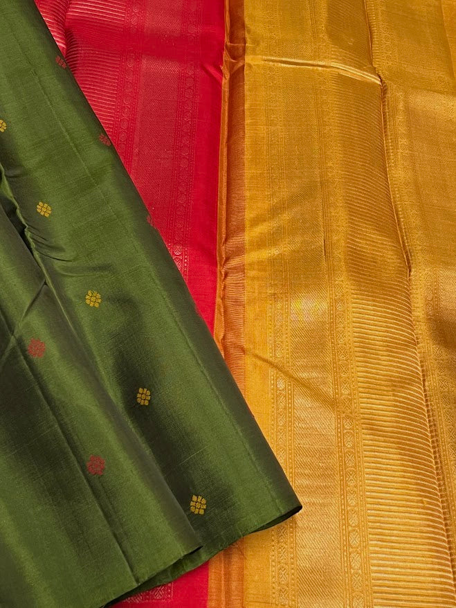 Kimaya tricolour silk saree