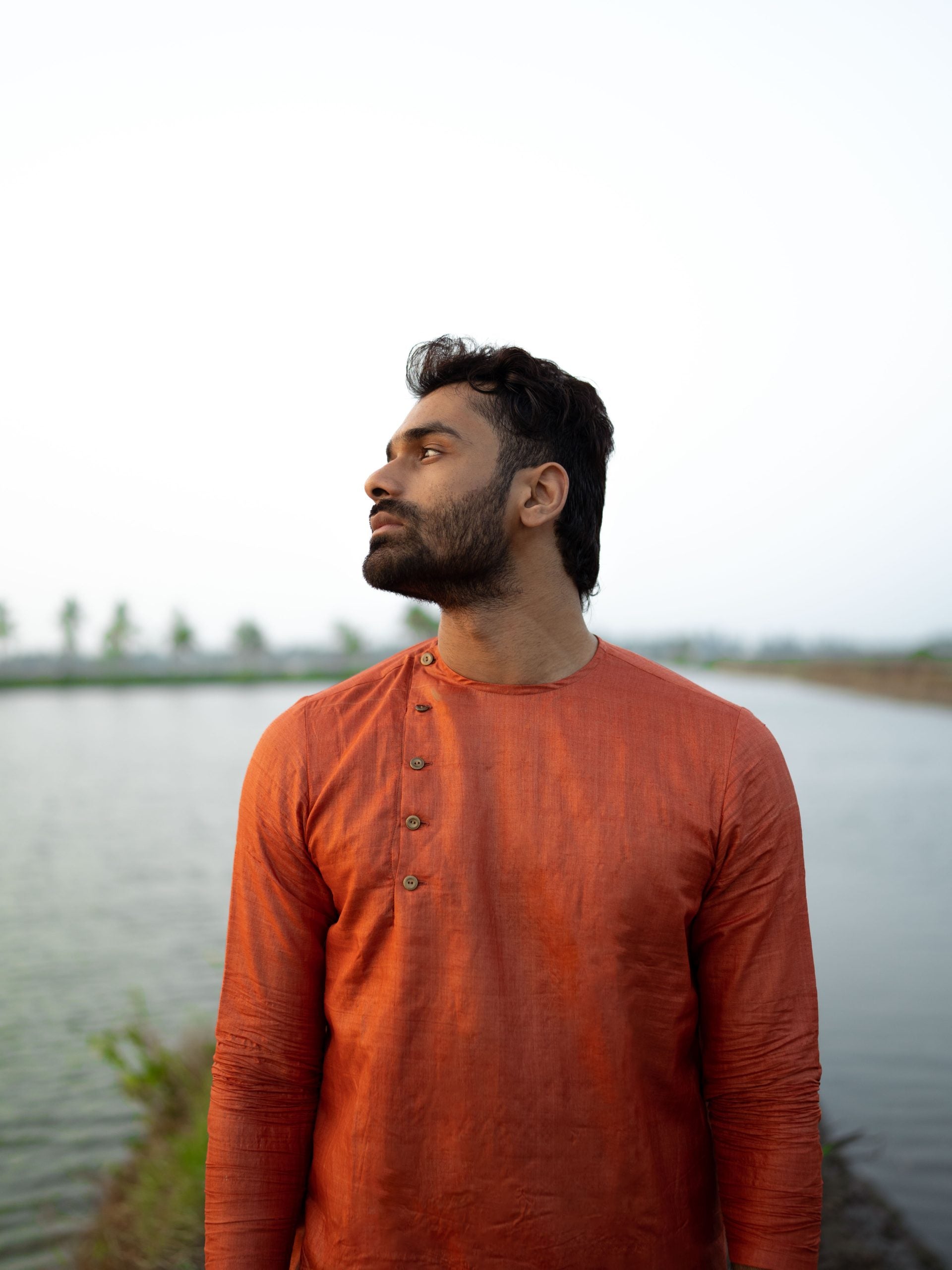 Rang orange kurta for men