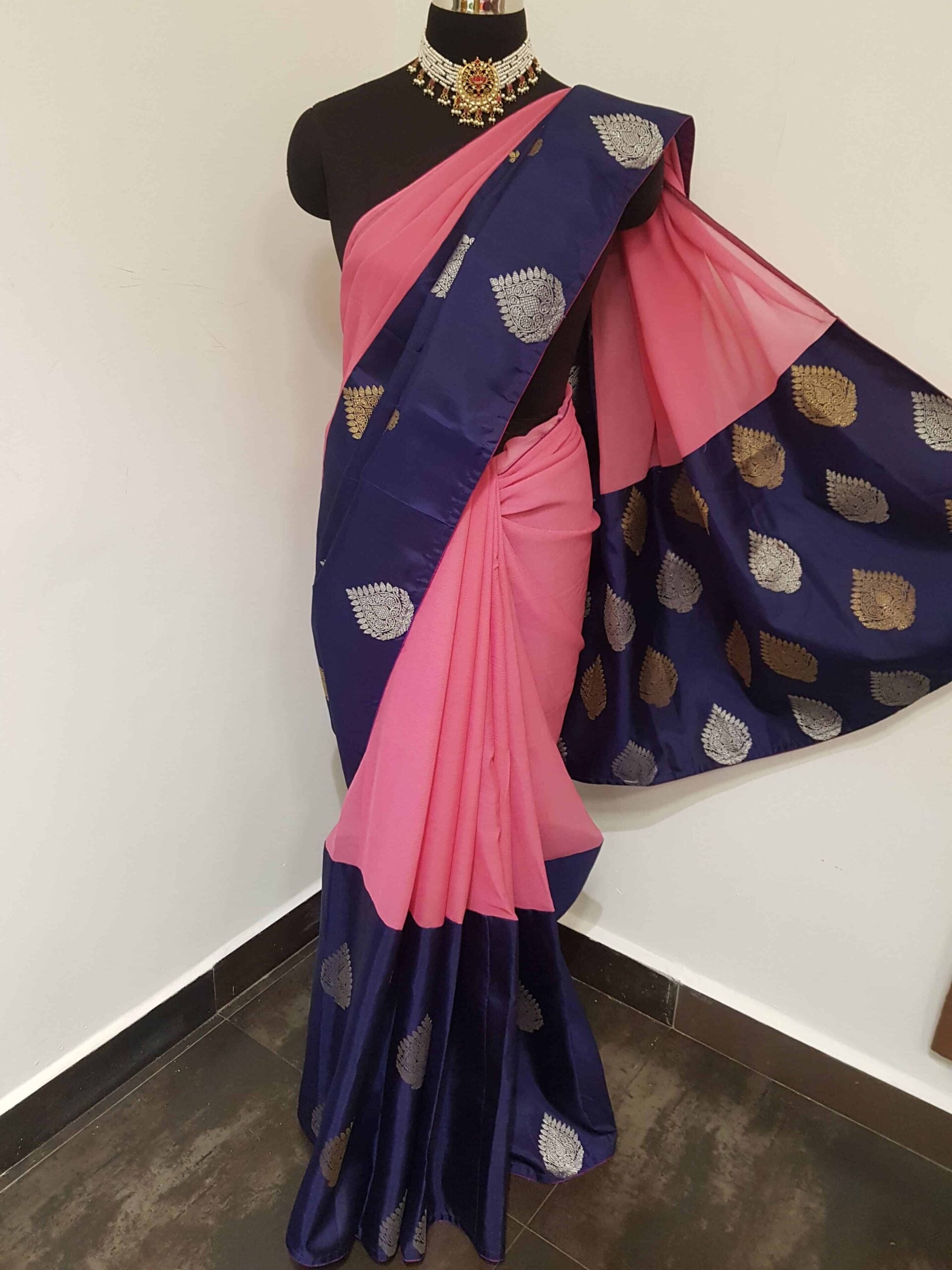 Light-pink-and-navy-blue-chiffon-saree-with-attached-Kanchi-silk-border-1-rotated-1.jpg