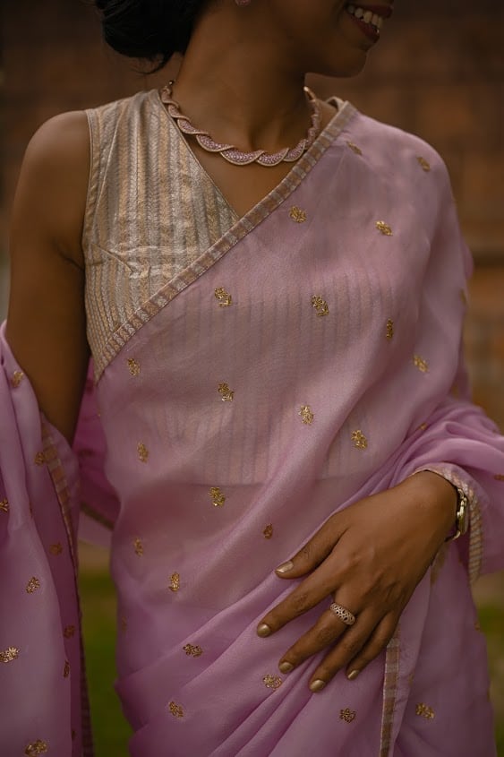 Lilac kalavati saree 3