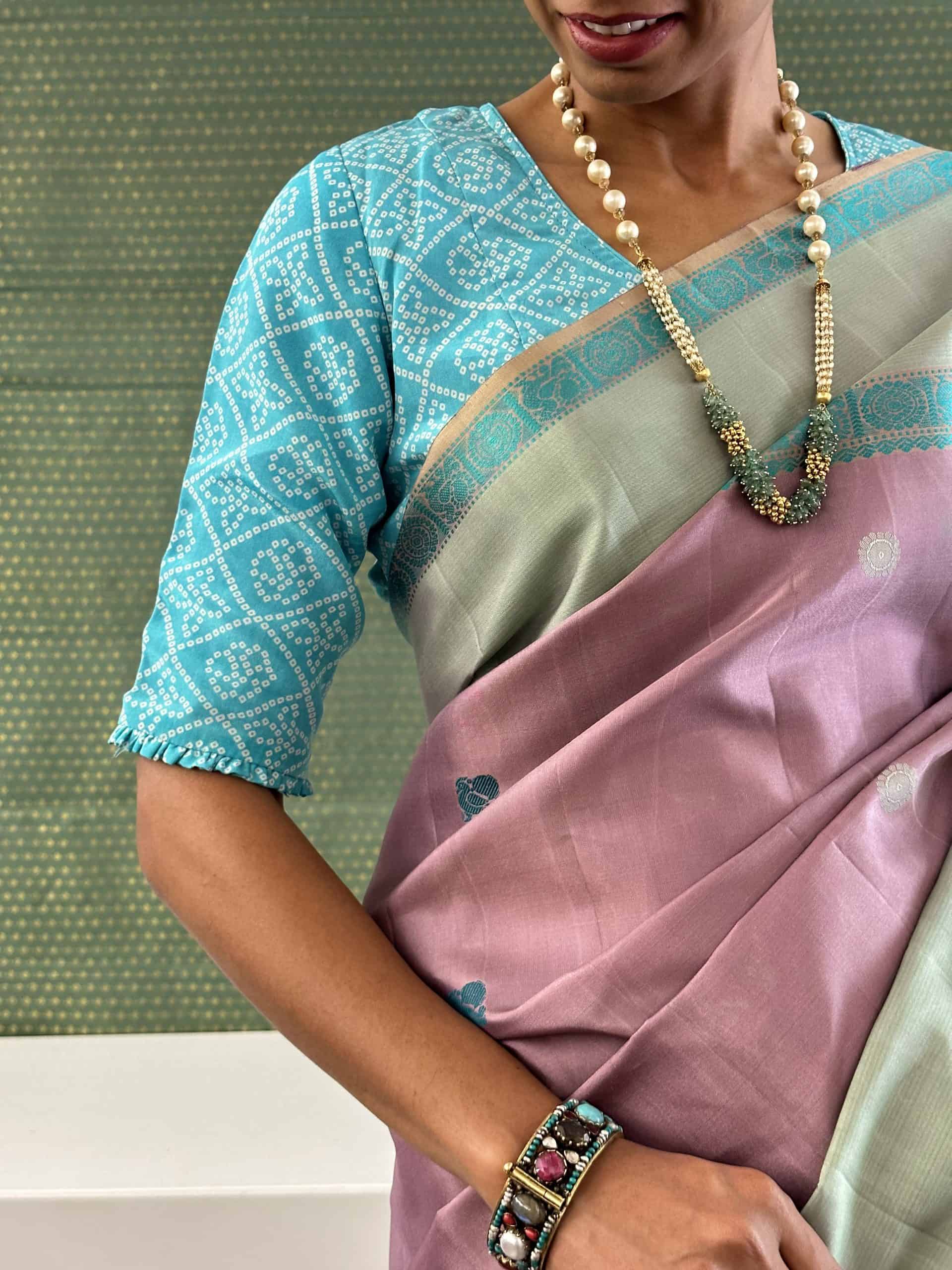 Lily - Teal bandhini blouse (2)