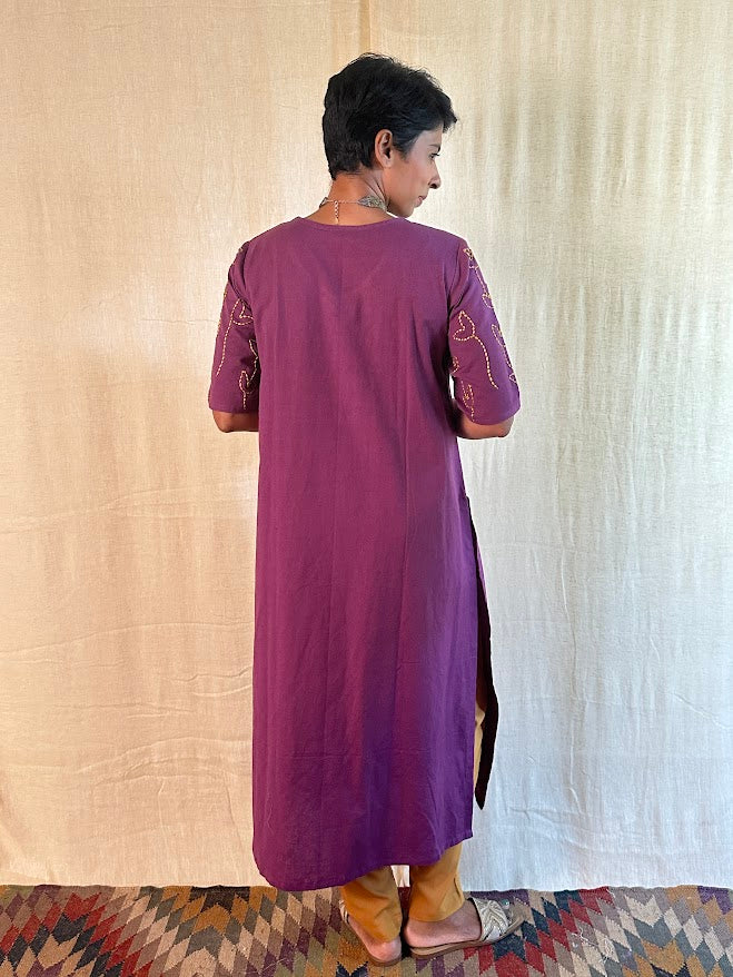 Organic cotton embroidered kurta