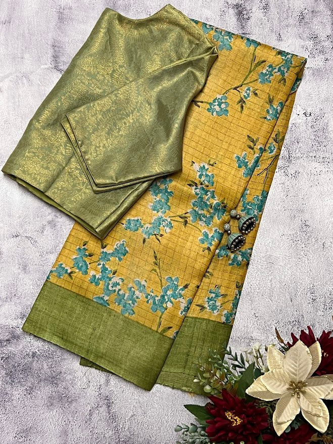 Maya cherry blossom tussar saree