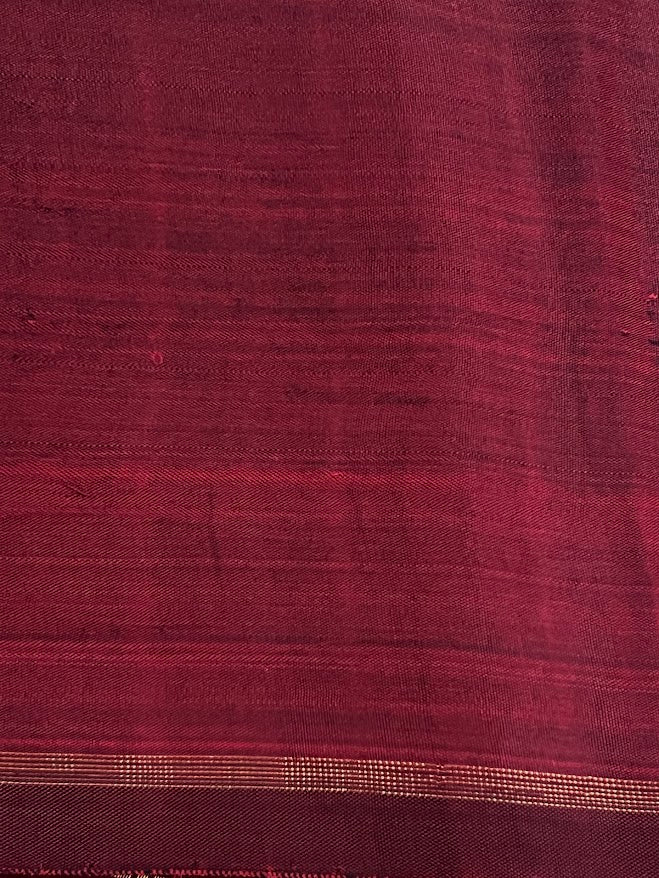 Mila Grey red Carnation handprinted kanchipuram silk saree 4