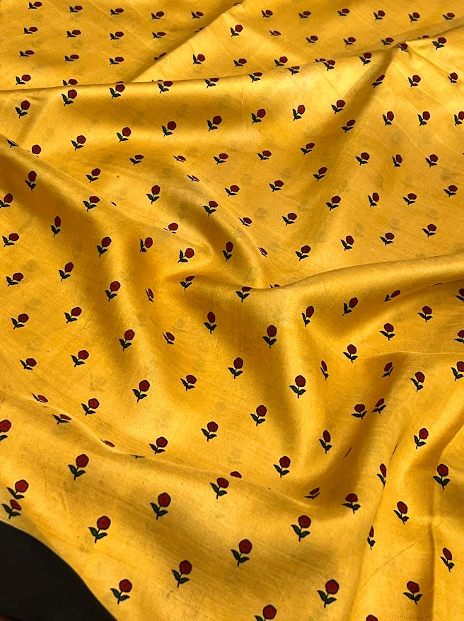 Mila Yellow flower kanchi silk saree 3