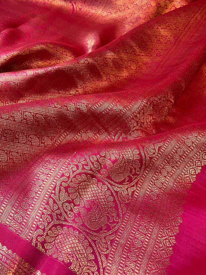 Mila  korvai floral kanchi silk saree