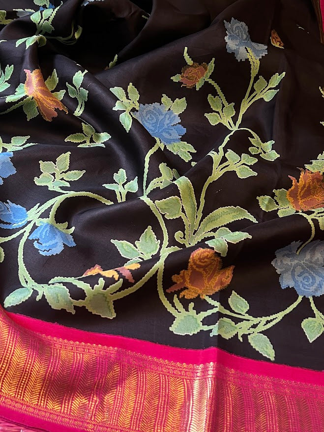 Mila  korvai floral kanchi silk saree