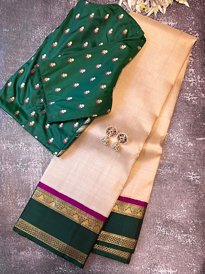 Mohana twin border kanchipuram silk saree