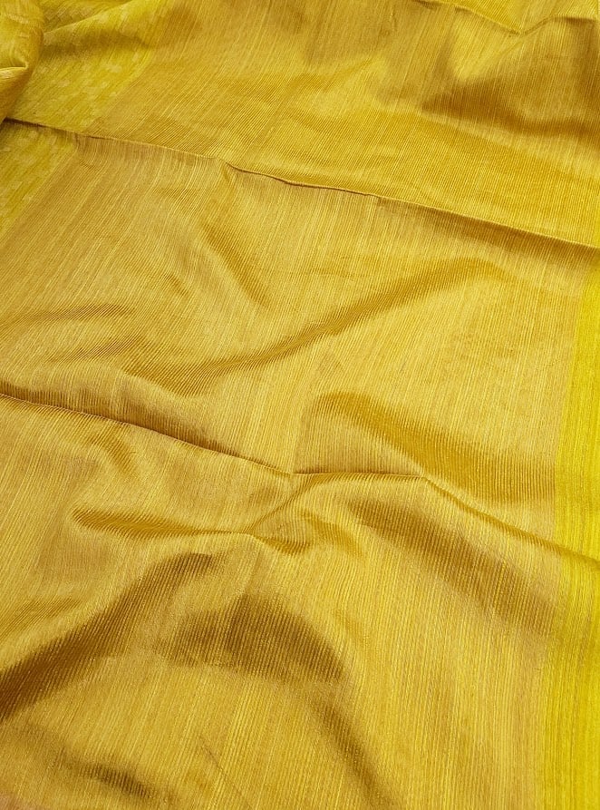 yellow handloom matka silk saree 2