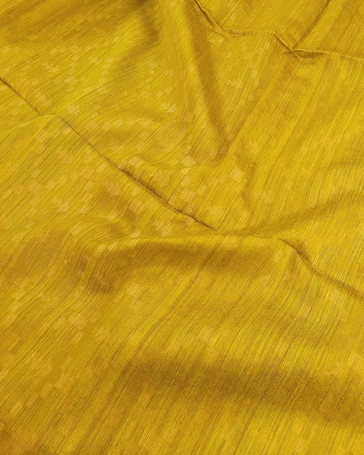 Yellow handloom matka silk saree 3