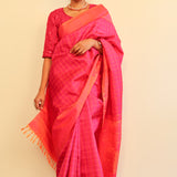 Charita coloured checked kanchipuram silk saree