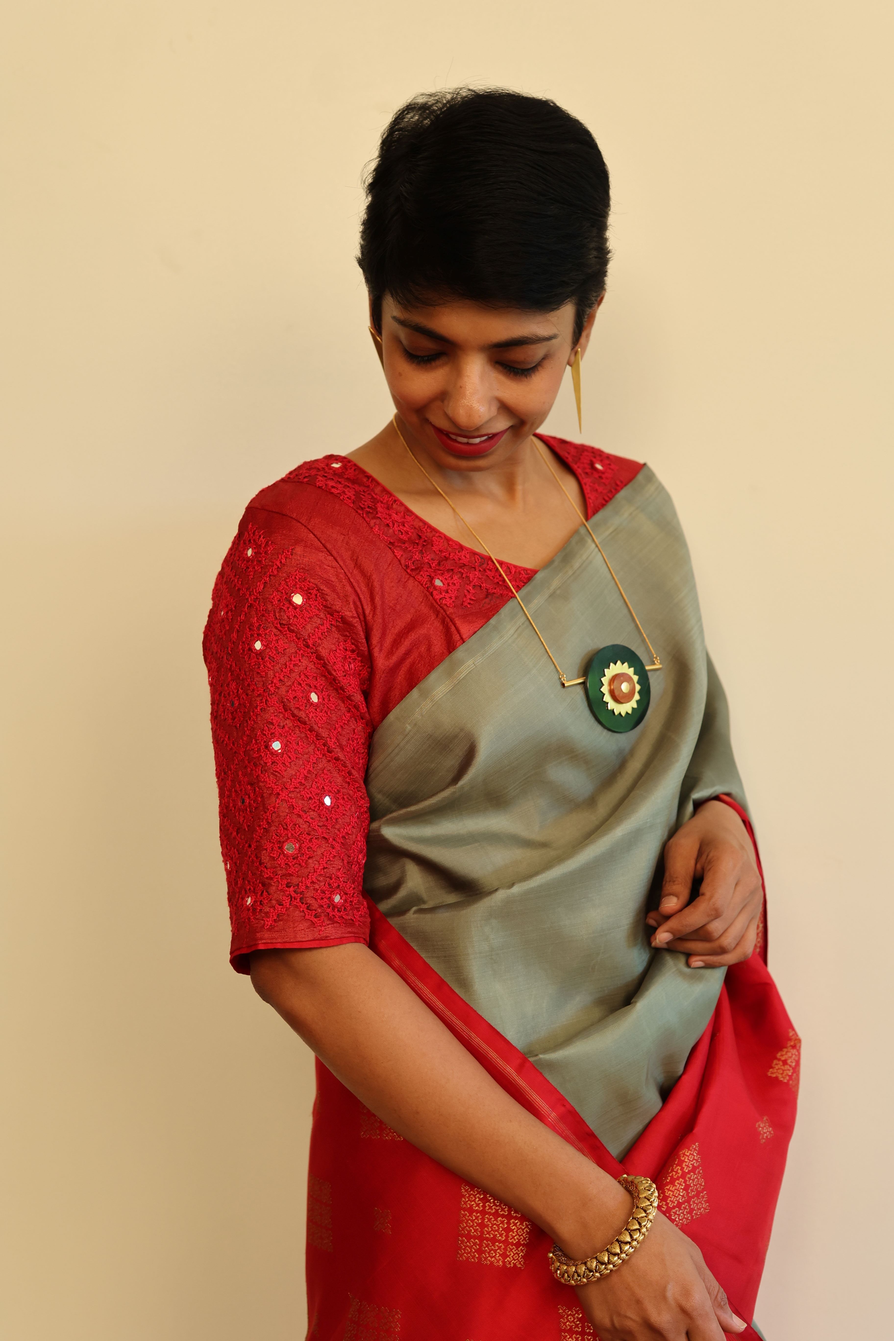 Hand embroidered kutch work blouse