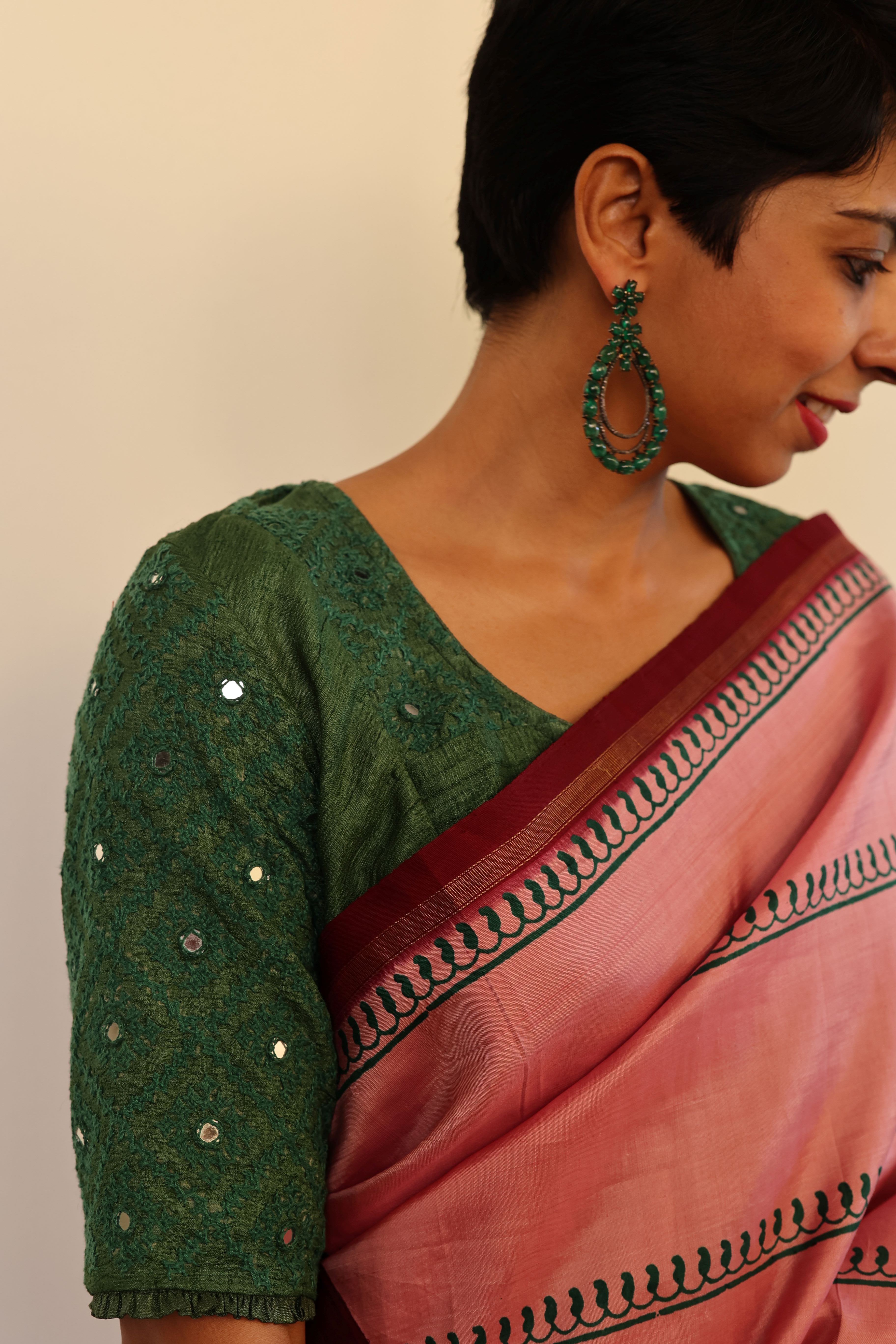 Hand embroidered kutch work blouse