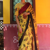 Iniya kalamkari saree with silk border