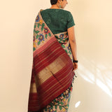 Kalpataru hand painted kanchipuram silk saree