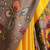 Rising border chiffon kalamkari saree