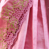 Pink tussar cutwork saree