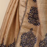 Crochet bordered tussar saree