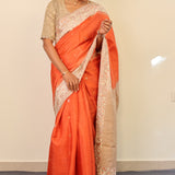 Tussar Parsi gara embroidered saree