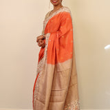 Tussar Parsi gara embroidered saree