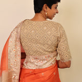 Tussar Parsi gara embroidered saree