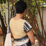 Veena monochrome tussar saree