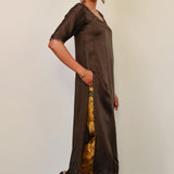 Silk kurta set with kalamkari pants