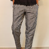 Checkered silk pants