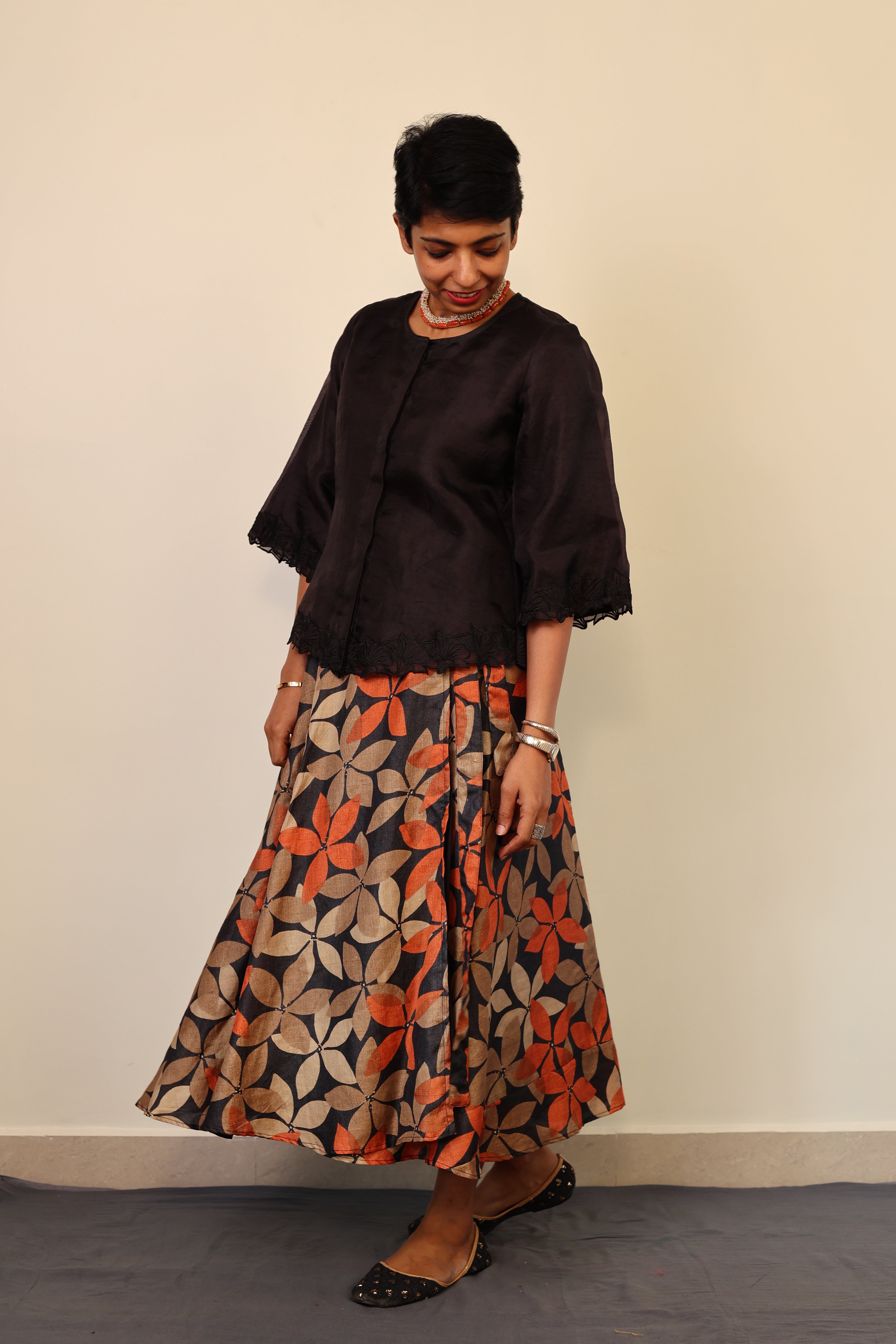 Tussar wrap skirt