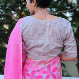 Grey kota embroidered blouse