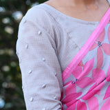 Grey kota embroidered blouse