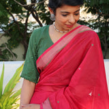 Leheriya bordered kanchi cotton saree