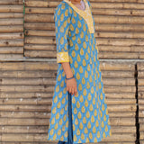 Blue foliage kurta