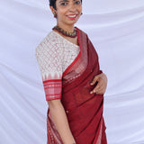 Hand printed kanchi cotton blouse