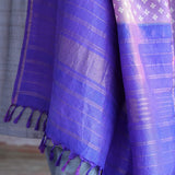 Grey tussar applique kurta