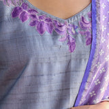 Grey tussar applique kurta