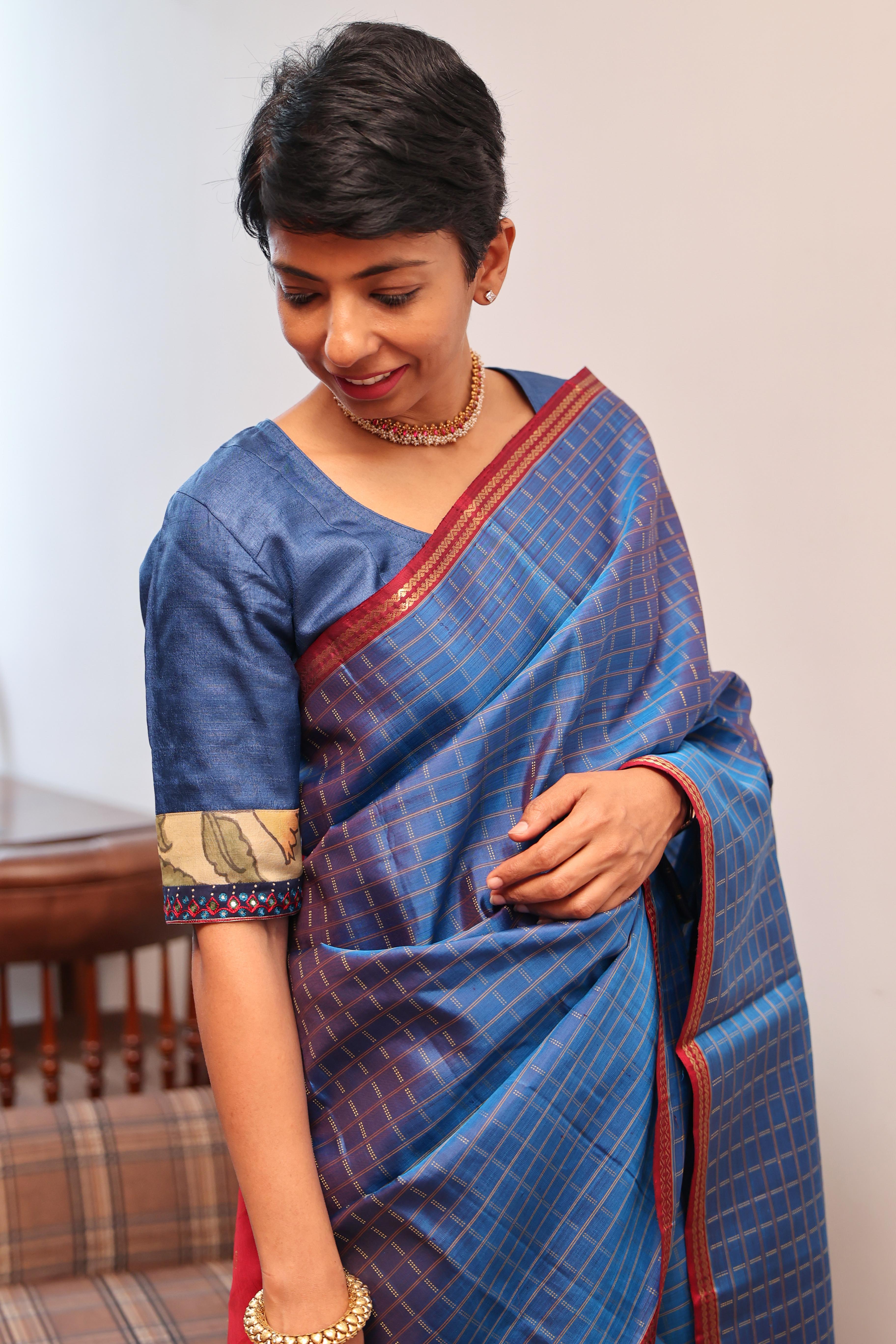 Kalamkari applique blouse