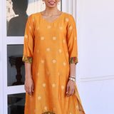 Asymmetric silk kurta