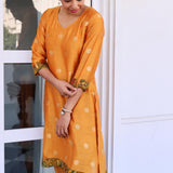 Asymmetric silk kurta