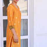 Asymmetric silk kurta