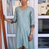 Asymmetric silk kurta