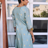 Asymmetric silk kurta