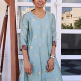 Asymmetric silk kurta