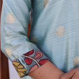 Asymmetric silk kurta