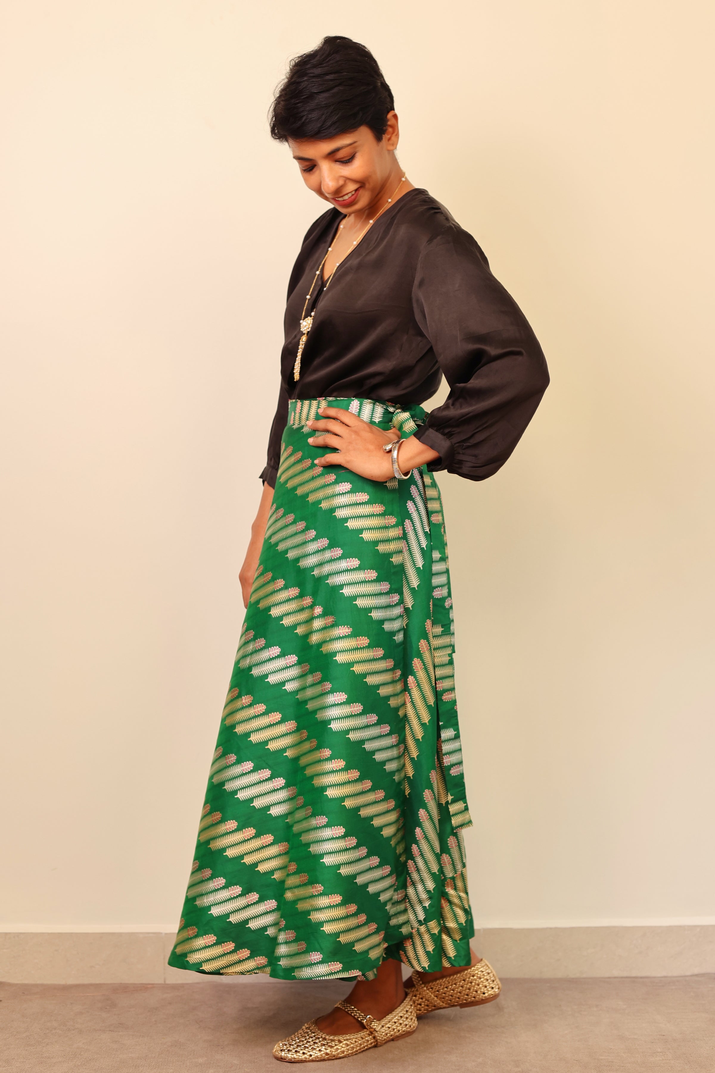 Silk brocade skirt