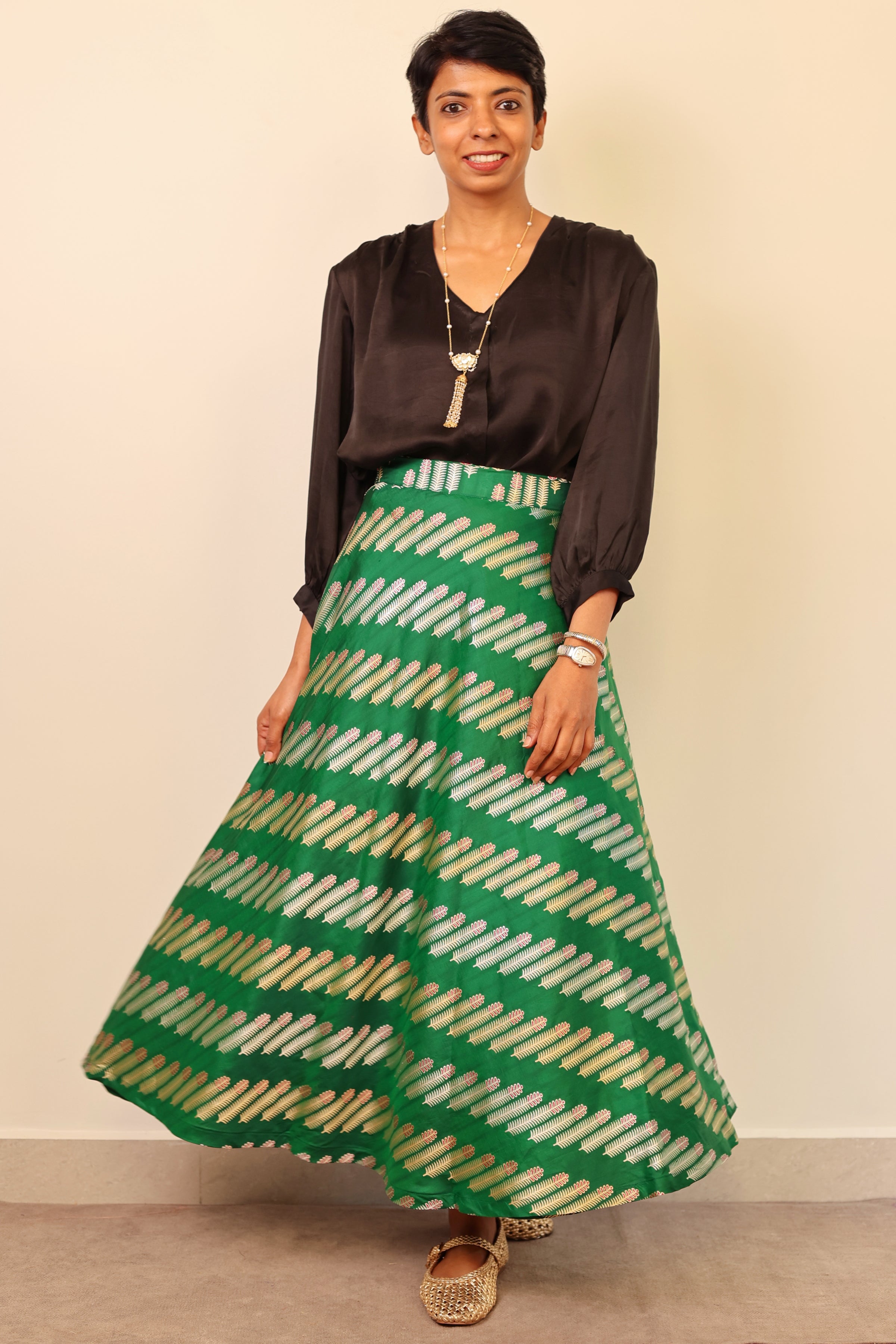 Silk brocade skirt