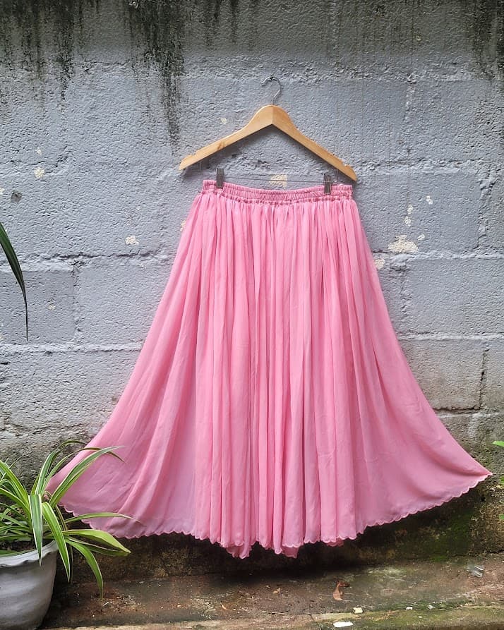 Pink chiffon skirt 2