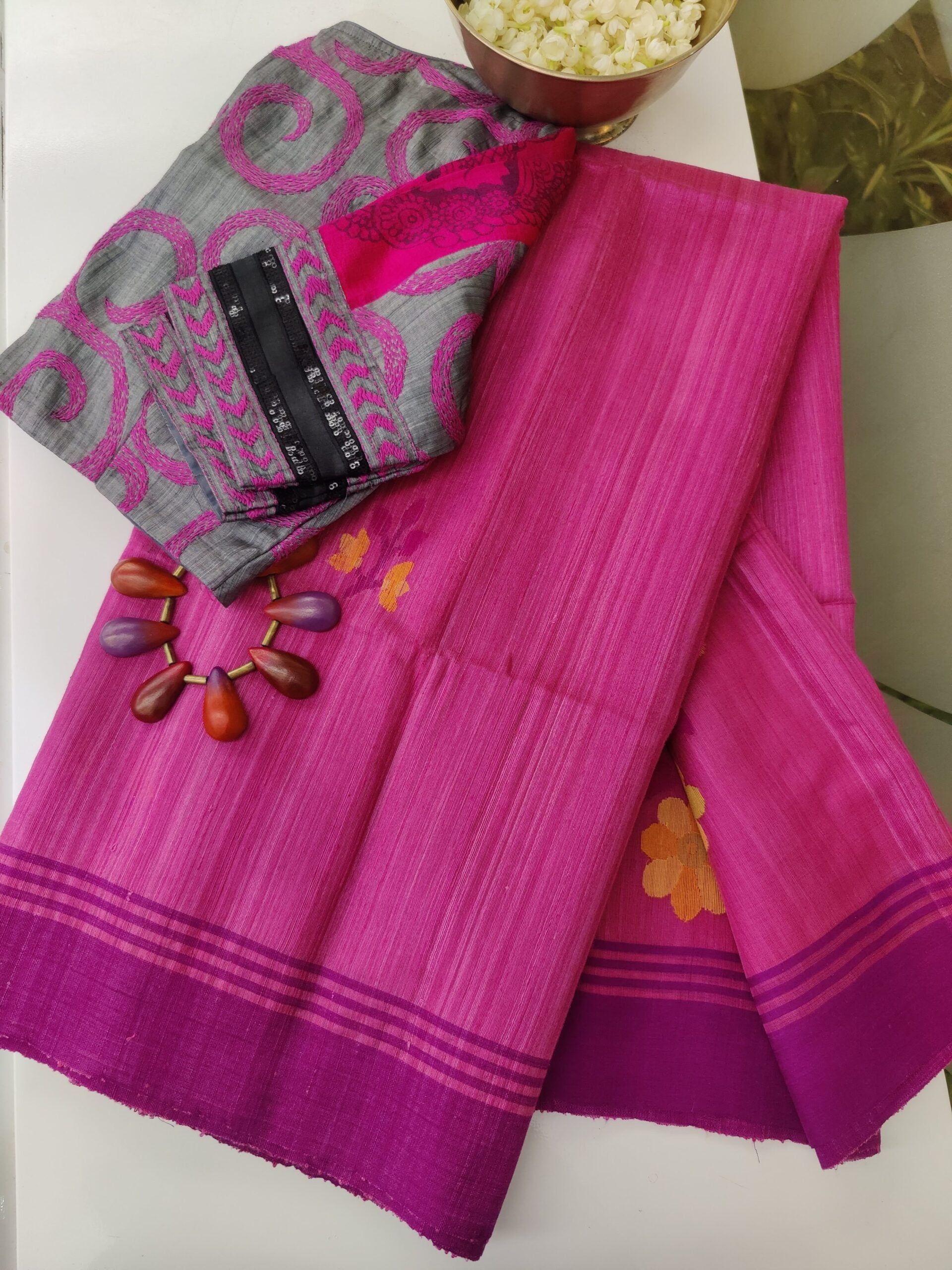 Pink-magenta-yellow-and-orange-handwoven-Matka-silk-saree-with-flower-buttis-2-rotated-1.jpg