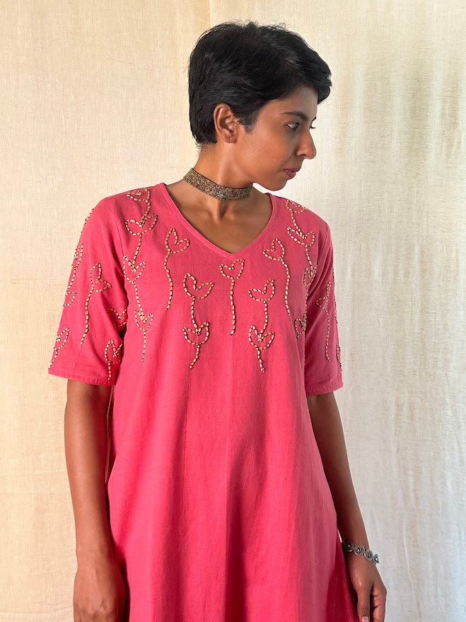 Organic cotton embroidered kurta