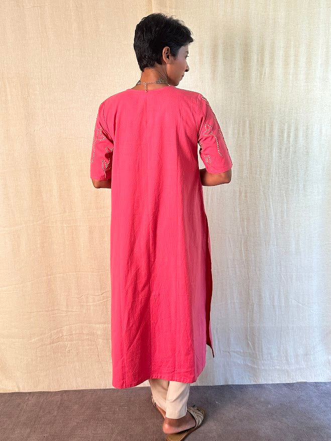 Organic cotton embroidered kurta